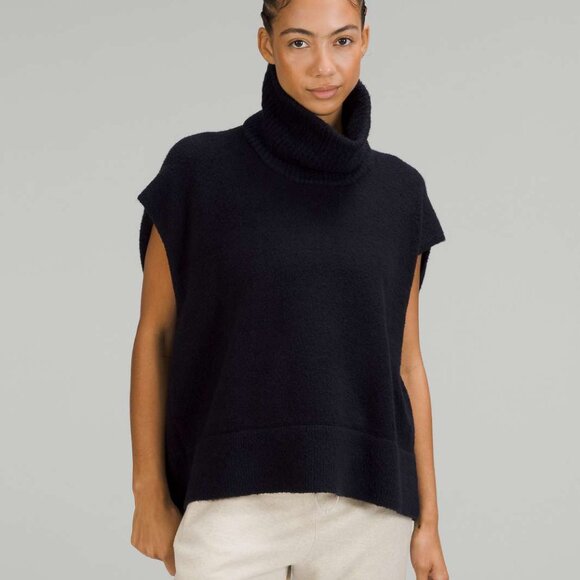 lululemon athletica Tops - Lululemon Brushed Cotton Merino Blend Tunic Woman's Size 6 True Navy Wool Top